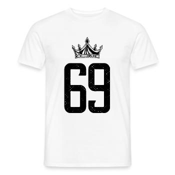 69 Zahl Krone - Männer T-Shirt - Weiß - Vorne - AI Model Male 178 dark (178cm)