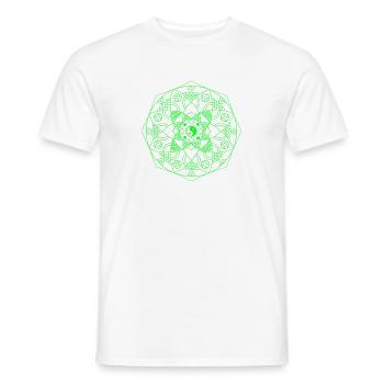 YinYang Green - Mandala made with Love - Men's T-Shirt - white - Front - AI Model Male 178 dark (178cm)