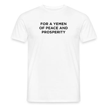For a Yemen of Peace and Prosperity - Men's T-Shirt - white - Front - AI Model Male 178 dark (178cm)