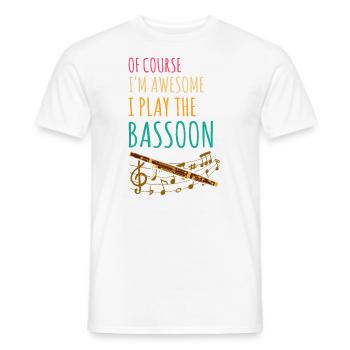 Instrument à vent en bois et instrument à vent basson - T-shirt homme - blanc - Devant - AI Model Male 178 dark (178cm)