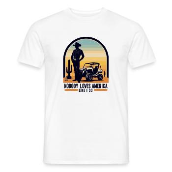 Amoureux de l’Amérique - T-shirt homme - blanc - Devant - AI Model Male 178 dark (178cm)