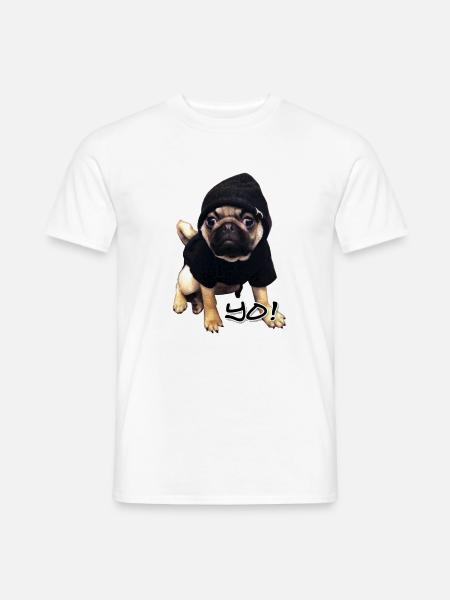 yo_mops_3 - T-shirt homme - blanc