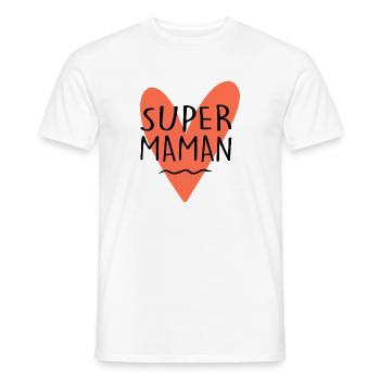 Super Maman | Fête Des Mères - T-shirt homme - blanc - Devant - AI Model Male 178 dark (178cm)