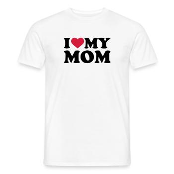 I love my Mom - Men's T-Shirt - white - Front - AI Model Male 178 dark (178cm)