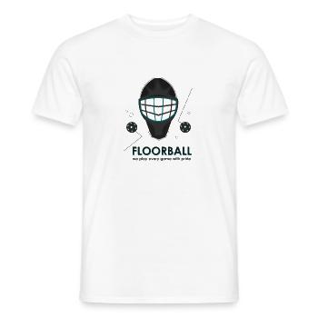 Play with Pride Floorball Hockey Floorball - Men's T-Shirt - white - Front - AI Model Male 178 dark (178cm)