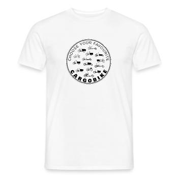 Choose Cargobike - T-shirt homme - blanc - Devant - AI Model Male 178 dark (178cm)