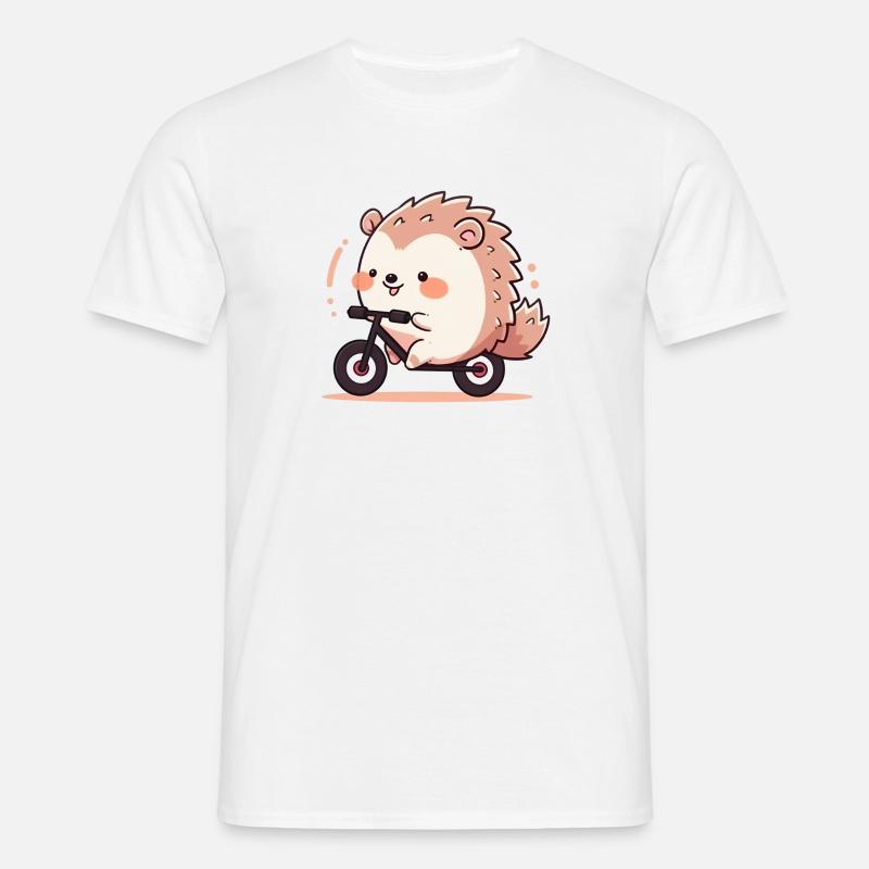 Igel Radfahrer - Männer T-Shirt - Weiß