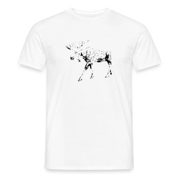 Moose sketch - Men's T-Shirt - white - Front - AI Model Male 178 dark (178cm)