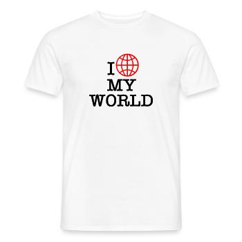 I love my world 1 - T-shirt homme - blanc - Devant - AI Model Male 178 dark (178cm)