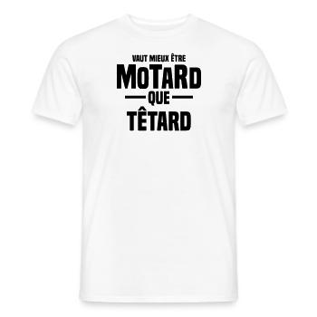 vaut mieux être motard que têtard - T-shirt homme - blanc - Devant - AI Model Male 178 dark (178cm)