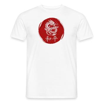 Japan Peace Dragon - Men's T-Shirt - white - Front - AI Model Male 178 dark (178cm)