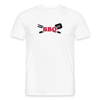 BBQ - Men's T-Shirt - white - Front - AI Model Male 178 dark (178cm)