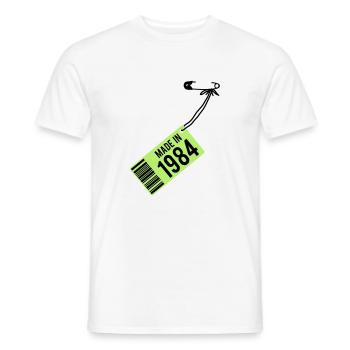 Geburtstag T-Shirt 1984 - Männer T-Shirt - Weiß - Vorne - AI Model Male 178 dark (178cm)