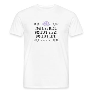 Positive Mind, Positive Vibes, Positive Life. - T-shirt homme - blanc - Devant - AI Model Male 178 dark (178cm)