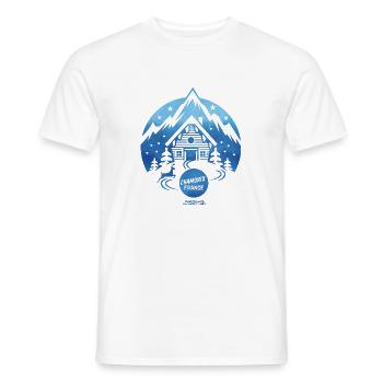 Chamonix Ski Resort T Shirt Design - T-shirt homme - blanc - Devant - AI Model Male 178 dark (178cm)