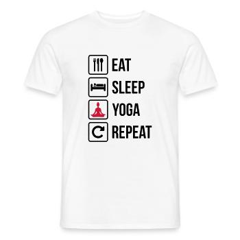 Mangez le sommeil Répétition de yoga - drôle - drôle - T-shirt homme - blanc - Devant - AI Model Male 178 dark (178cm)