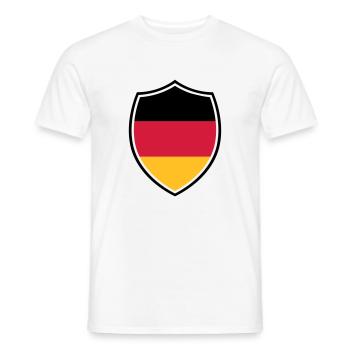 Deutschland Wappen Flagge - Germany Fussball Team - Männer T-Shirt - Weiß - Vorne - AI Model Male 178 dark (178cm)