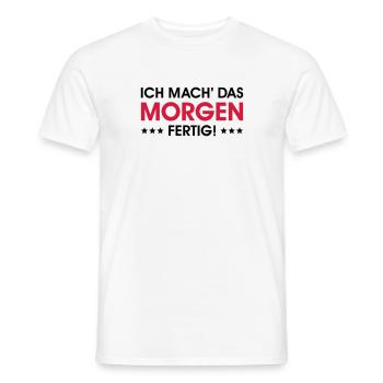 MORGEN Schüler Morgenmuffel lustige coole Sprüche - Männer T-Shirt - Weiß - Vorne - AI Model Male 178 dark (178cm)