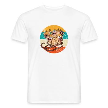 Schweine Rodeln Schlitten Holzschlitten - Männer T-Shirt - Weiß - Vorne - AI Model Male 178 dark (178cm)