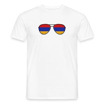 Armenia Armenien Sonnenbrille Armenian Flagge Flag - Männer T-Shirt - Weiß - Vorne - AI Model Male 178 dark (178cm)
