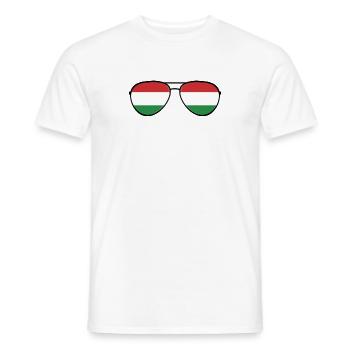 Hongrie Hongrie Drapeau Lunettes de soleil Hongrois - T-shirt homme - blanc - Devant - AI Model Male 178 dark (178cm)