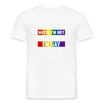 Peut-être que je suis gay - T-shirt homme - blanc - Devant - AI Model Male 178 dark (178cm)
