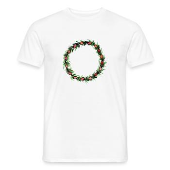 Blumenkranz Herz Blume - Männer T-Shirt - Weiß - Vorne - AI Model Male 178 dark (178cm)