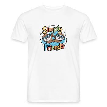Deux drôles d’amis loutres pour la vie - T-shirt homme - blanc - Devant - AI Model Male 178 dark (178cm)
