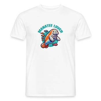 Seekuh mit vielen bunten Fischen - Männer T-Shirt - Weiß - Vorne - AI Model Male 178 dark (178cm)