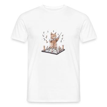 Chess Cat - Men's T-Shirt - white - Front - AI Model Male 178 dark (178cm)