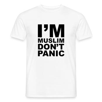 I'm Muslim Don't Panic - Männer T-Shirt - Weiß - Vorne - AI Model Male 178 dark (178cm)
