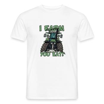 I farm you eat DeutzFahr 617 - Men's T-Shirt - white - Front - AI Model Male 178 dark (178cm)