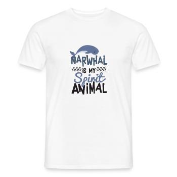 Narwhal is My Spirit Animal Cute T-Shirt - Men's T-Shirt - white - Front - AI Model Male 178 dark (178cm)