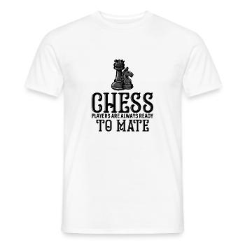Les joueurs d'échecs sont toujours prêts à s'accoupler - T-shirt homme - blanc - Devant - AI Model Male 178 dark (178cm)