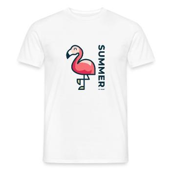 Endlich wieder Sommer - Flamingo - Geschenk - Männer T-Shirt - Weiß - Vorne - AI Model Male 178 dark (178cm)