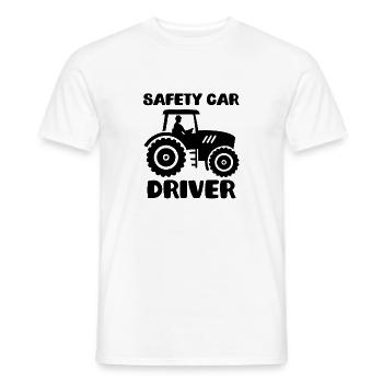 Tracteur d'agriculture de conducteur de voiture de sécurité - T-shirt homme - blanc - Devant - AI Model Male 178 dark (178cm)