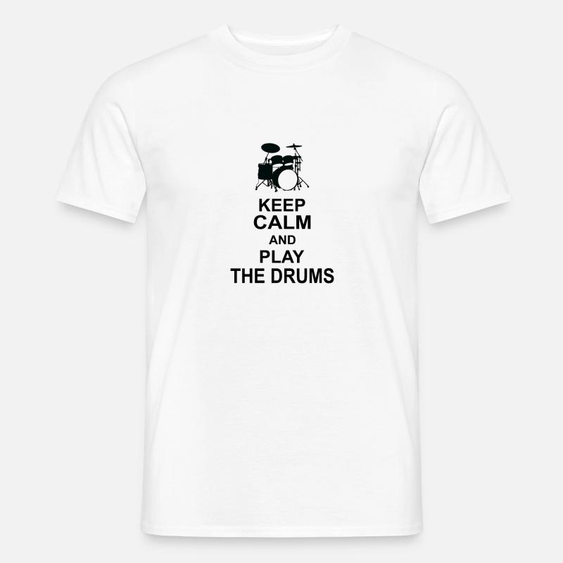 Keep calm and play the Drums - Männer T-Shirt - Weiß