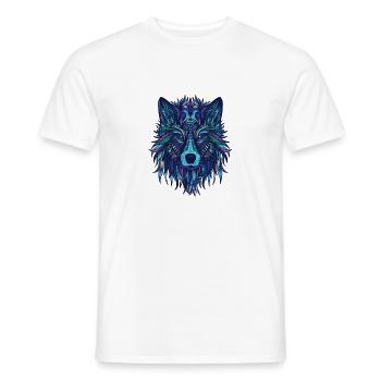 loup mandala yoga - T-shirt homme - blanc - Devant - AI Model Male 178 dark (178cm)