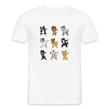 Tamponner Dab Shepherd Dalmatien Teckel Corgi - T-shirt homme - blanc - Devant - AI Model Male 178 dark (178cm)