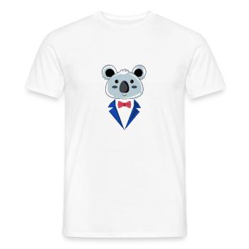 Koala in suit gift - Men's T-Shirt - white - Front - AI Model Male 178 dark (178cm)