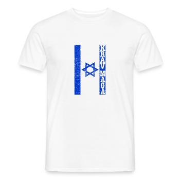 Krav Maga Isreal Drapeau Israël - T-shirt homme - blanc - Devant - AI Model Male 178 dark (178cm)