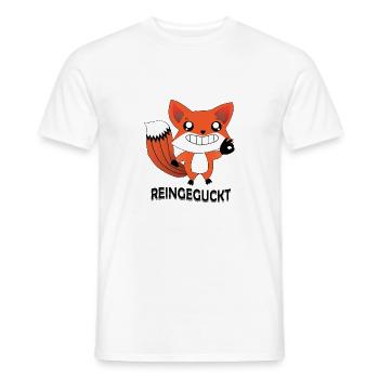 Reingeguckt Fuchs ist lustig Geschenk - Männer T-Shirt - Weiß - Vorne - AI Model Male 178 dark (178cm)