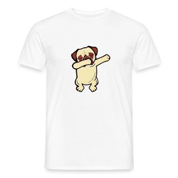 Dab Dabbing Pug - Men's T-Shirt - white - Front - AI Model Male 178 dark (178cm)