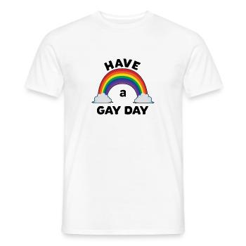 LGBT Have a Gay Day Pride Schwul Homosexuell - Männer T-Shirt - Weiß - Vorne - AI Model Male 178 dark (178cm)