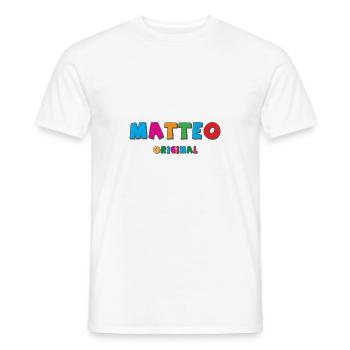 Matteo - Men's T-Shirt - white - Front - AI Model Male 178 dark (178cm)