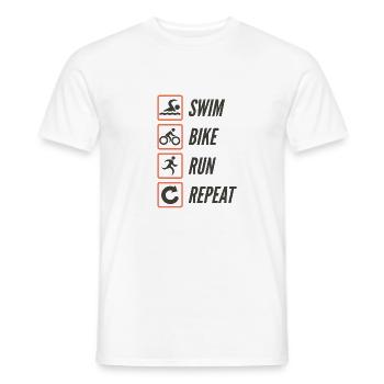 Swim Bike Run Repeat - Männer T-Shirt - Weiß - Vorne - AI Model Male 178 dark (178cm)