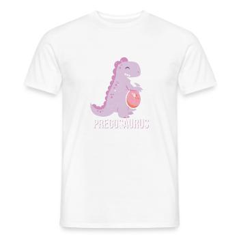 Pregosaurus T Shirt Funny Dinosaur Pregnancy Shirt - Männer T-Shirt - Weiß - Vorne - AI Model Male 178 dark (178cm)