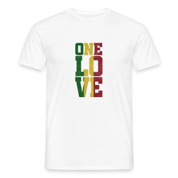 One Love - Reggae Musik Jamaica Rasta - Männer T-Shirt - Weiß - Vorne - AI Model Male 178 dark (178cm)