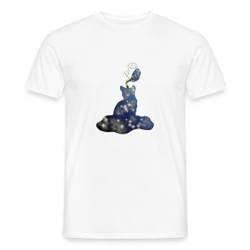 Chat Univers Théekanne Lactique Étoiles - T-shirt homme - blanc - Devant - AI Model Male 178 dark (178cm)