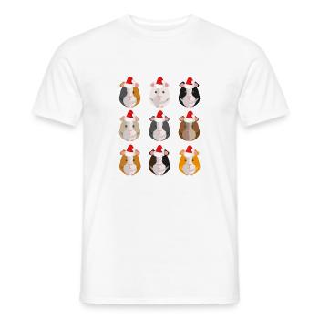 Chapeau de Noel Noel de Cochon d'Inde - T-shirt homme - blanc - Devant - AI Model Male 178 dark (178cm)